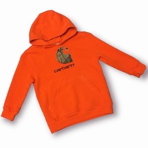 Carhartt Kids Blaze Orange Camo Hooded Sweater